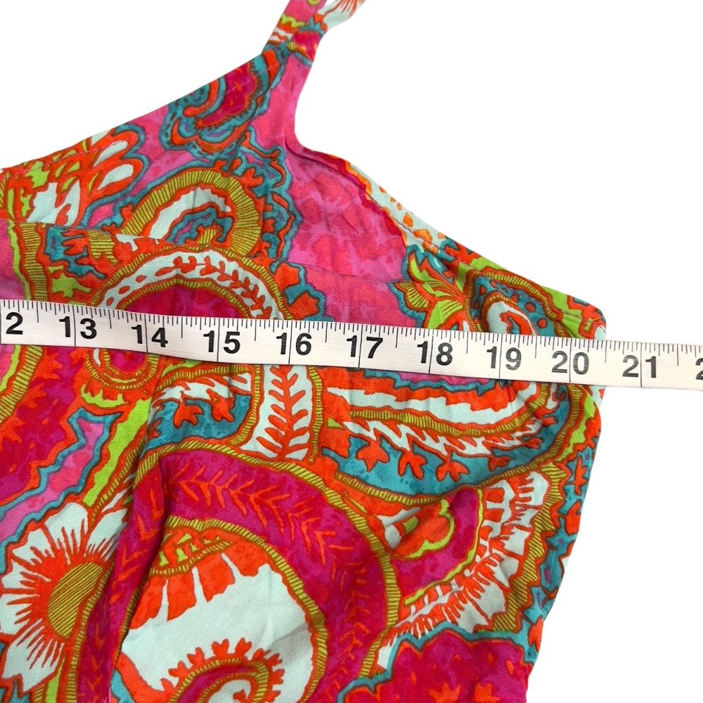 Ivy Street Women's Maxi Sun Dress Pink Paisley Size XL Tie Waist Rayon - Picture 6 of 9